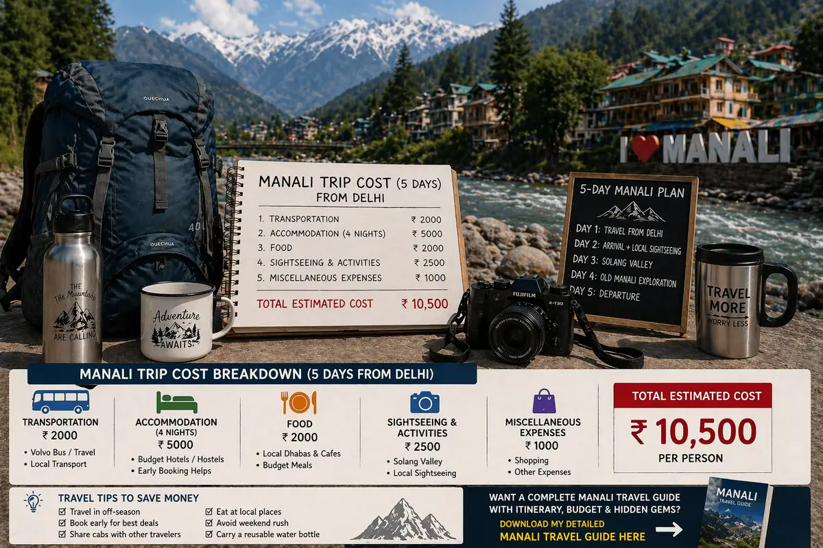 Manali trip budget guide infographic