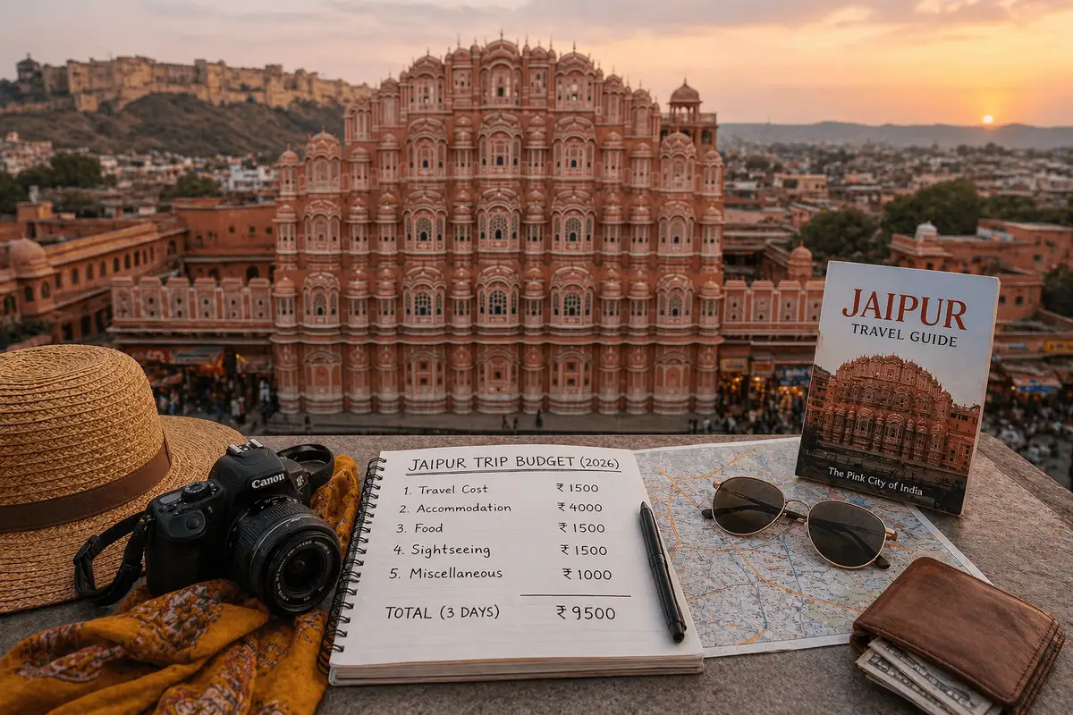 Travel planning at Jaipur in sunset
